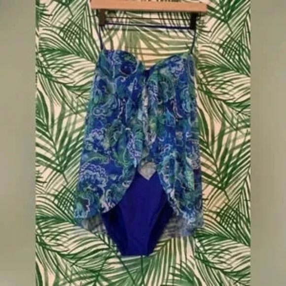 Lauren Ralph Lauren Exotic Flyaway One Piece Swimsuit size 12 - Picture 2 of 4